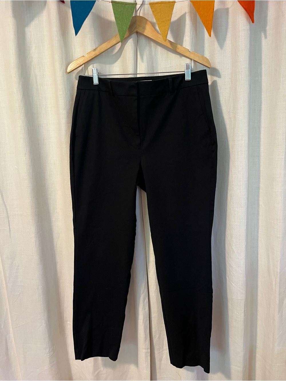 Boden Black Tailored Straight-Leg Trousers Size 10R NWT!
